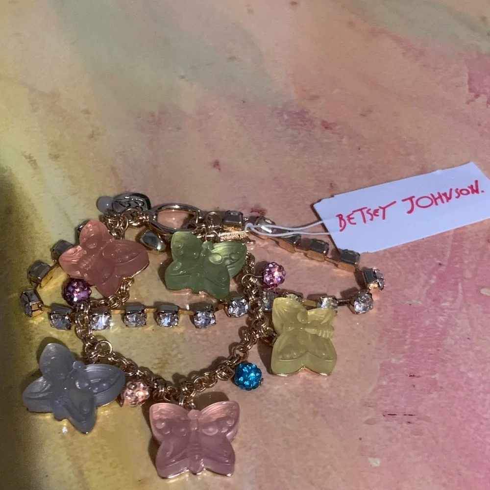 Betsey Johnson Gummy Butterflies Charm Bracelet